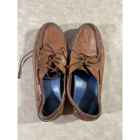Polo Ralph Lauren Mens Size 11.5 Bienne Brown Leather‎ Casual Boat Shoe Mocassin main image 5